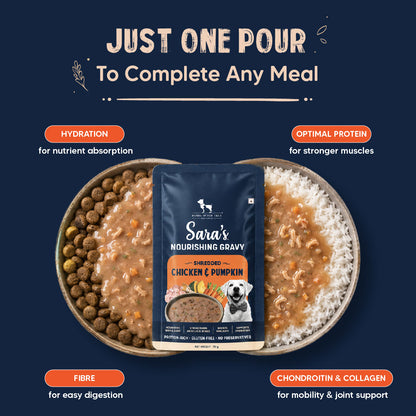 Sara’s Nourishing Gravy Shredded Chicken & Pumpkin Wet Food For Dog - 70 gm