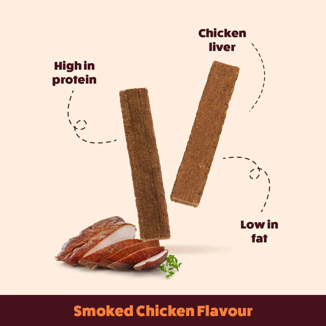 HUFT Chewbarks Smoked Chicken Soft Chew Strips Treat For Dogs - 30g