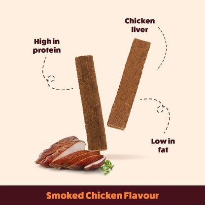 HUFT Chewbarks Smoked Chicken Soft Chew Strips Treat For Dogs - 30g
