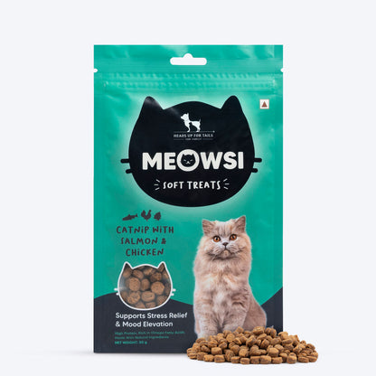 Meowsi Soft Cat Treats Catnip Salmon & Chicken Grain-Free - 50 g