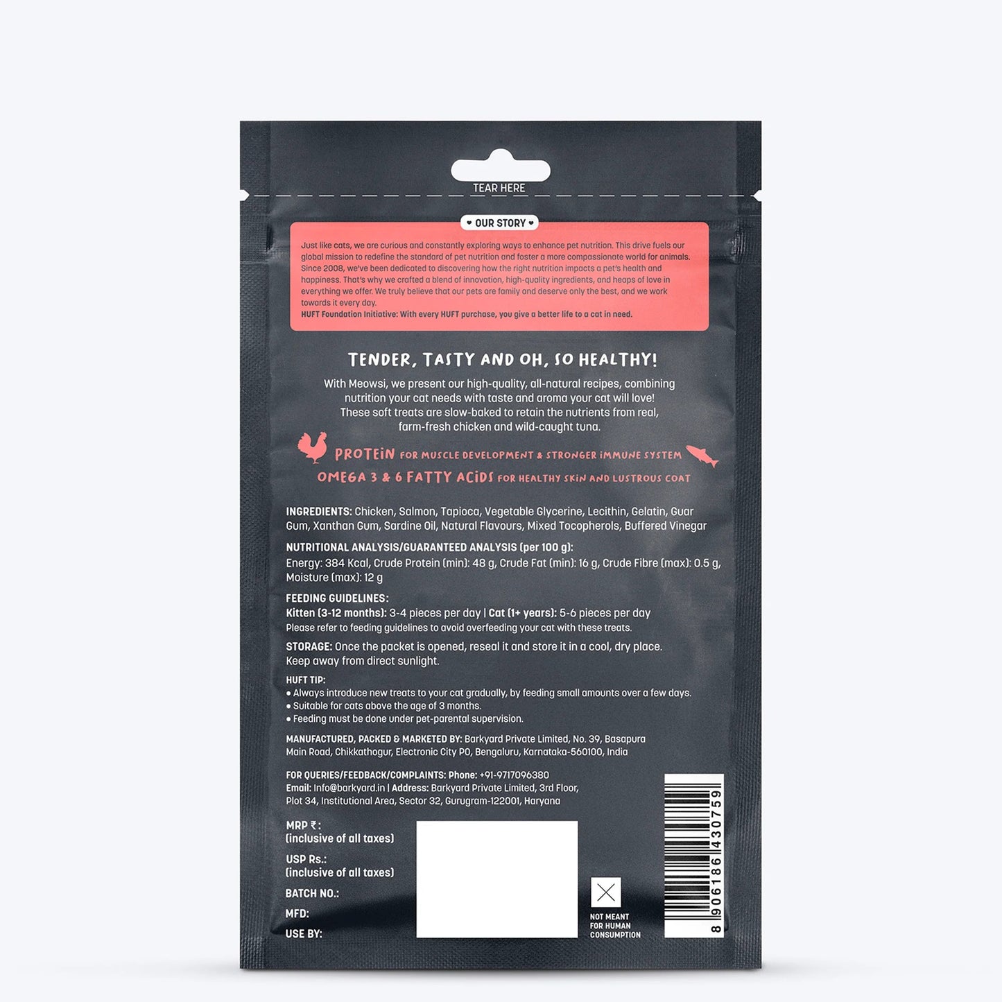 Meowsi Salmon & Chicken Soft Cat Treats High-Protein - 50 g