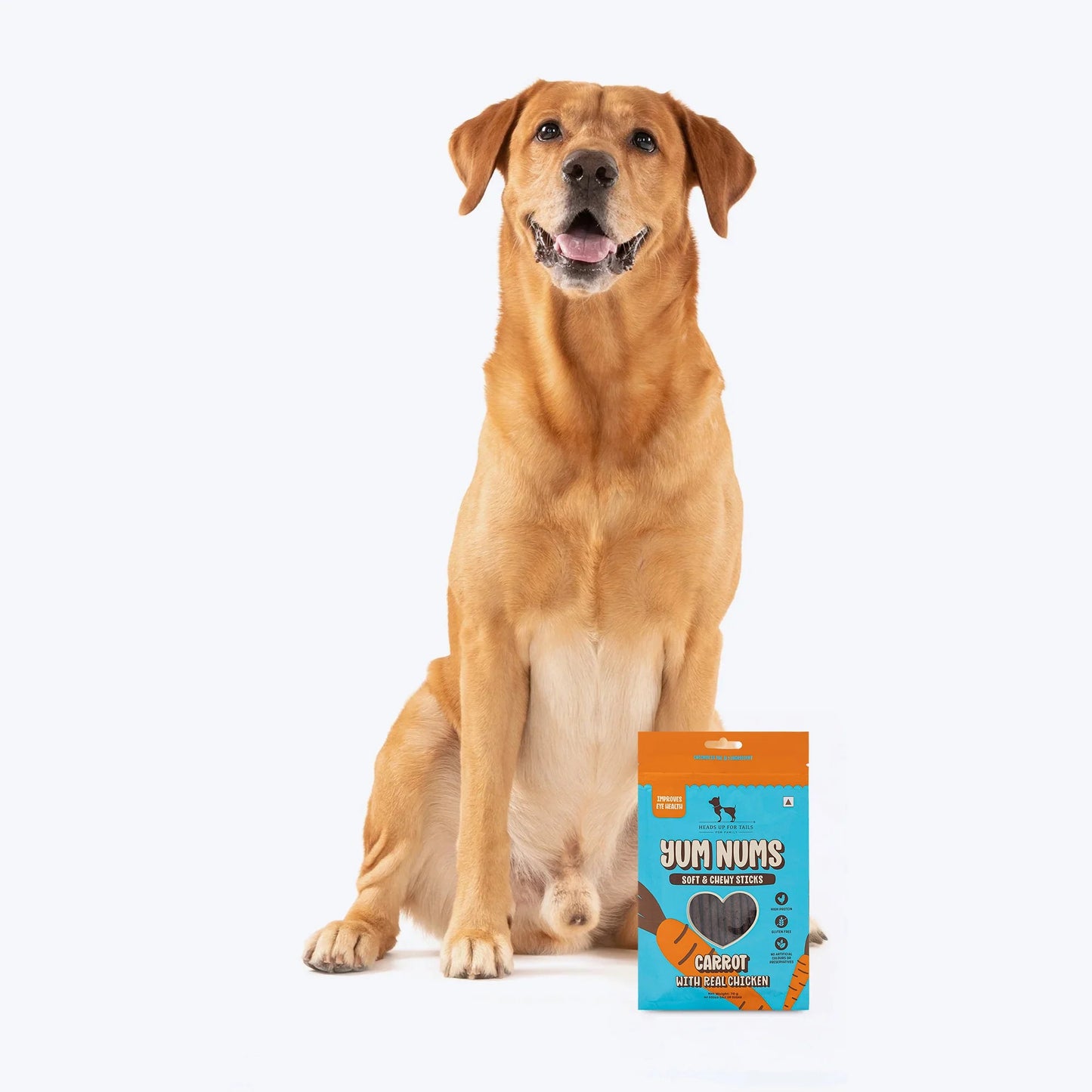 HUFT Yum Nums Dog Treats Soft & Chewy Sticks Carrot With Real Chicken