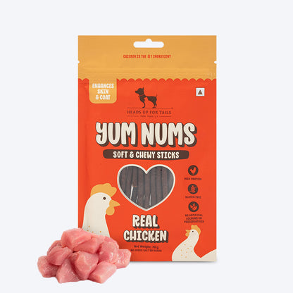 HUFT Yum Nums Soft & Chewy Sticks Real Chicken Treat For Dogs