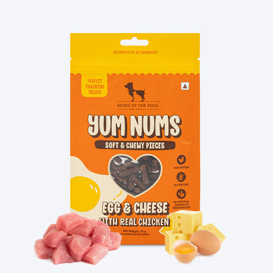 HUFT Yum Nums Soft & Chewy Sticks Egg & Cheese With Real Chicken Treat For Dogs