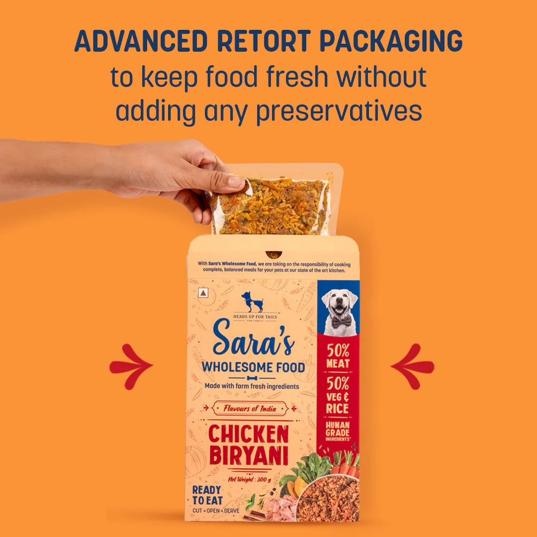 Sara's Wholesome Chicken Biryani Wet Dog Food Human-Grade