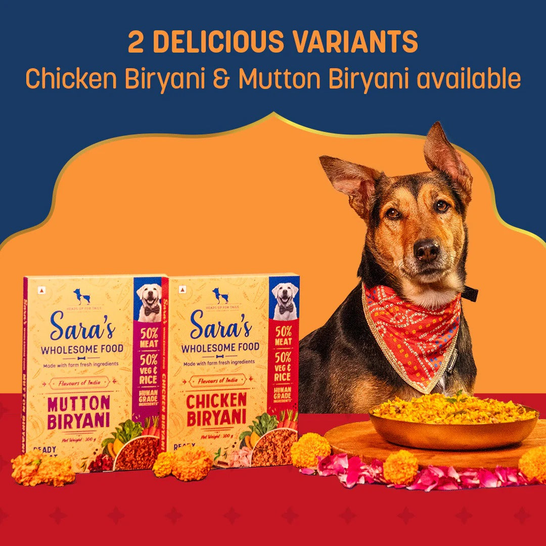 Sara's Wholesome Chicken Biryani Wet Dog Food Human-Grade