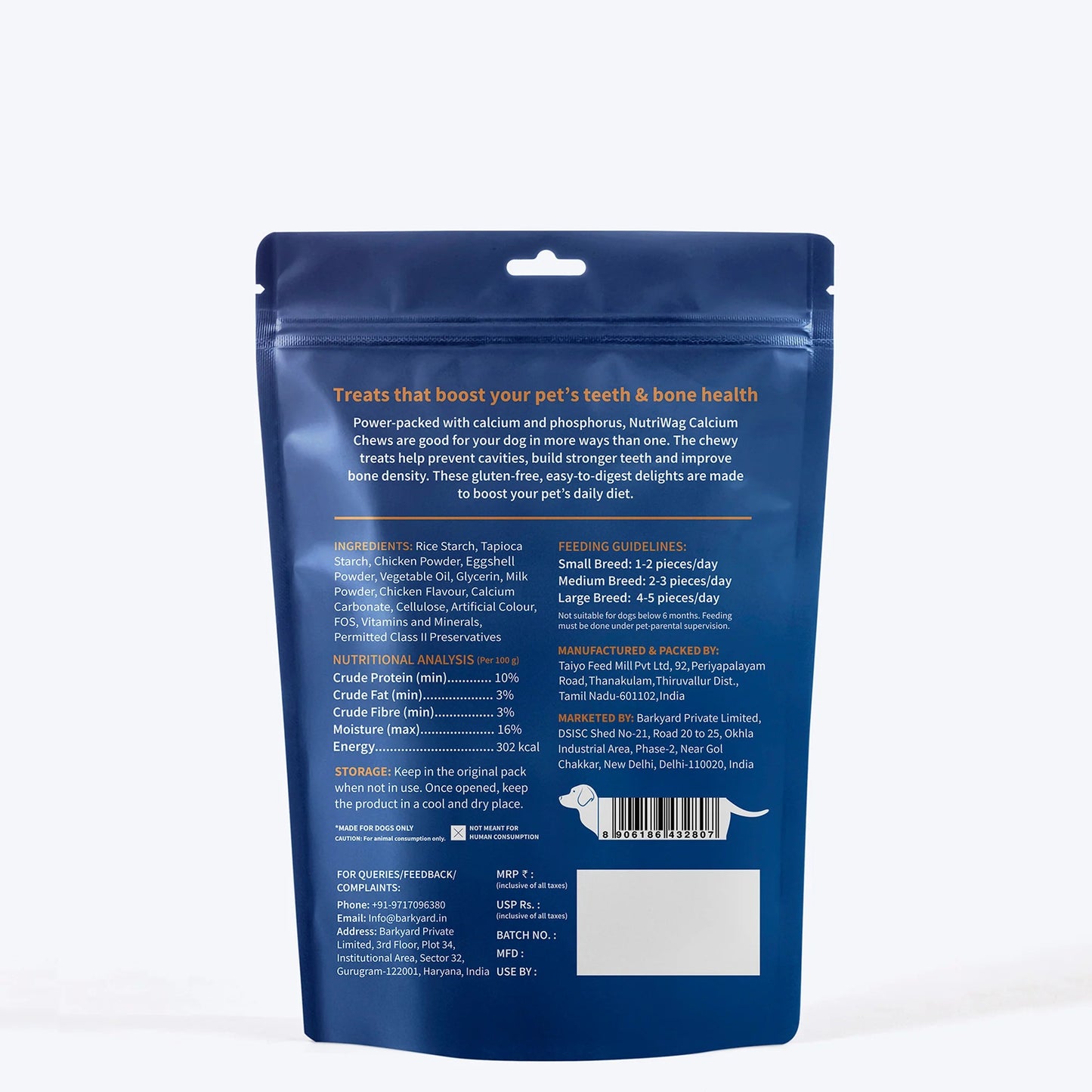 NutriWag Chicken Calcium Chew Bones Treats For Dog