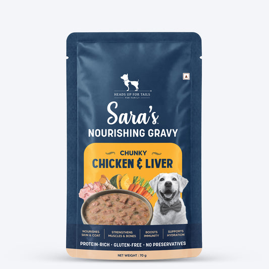 Sara's Nourishing Gravy Chunky Chicken & Liver Wet Food For Dog - 70 gm