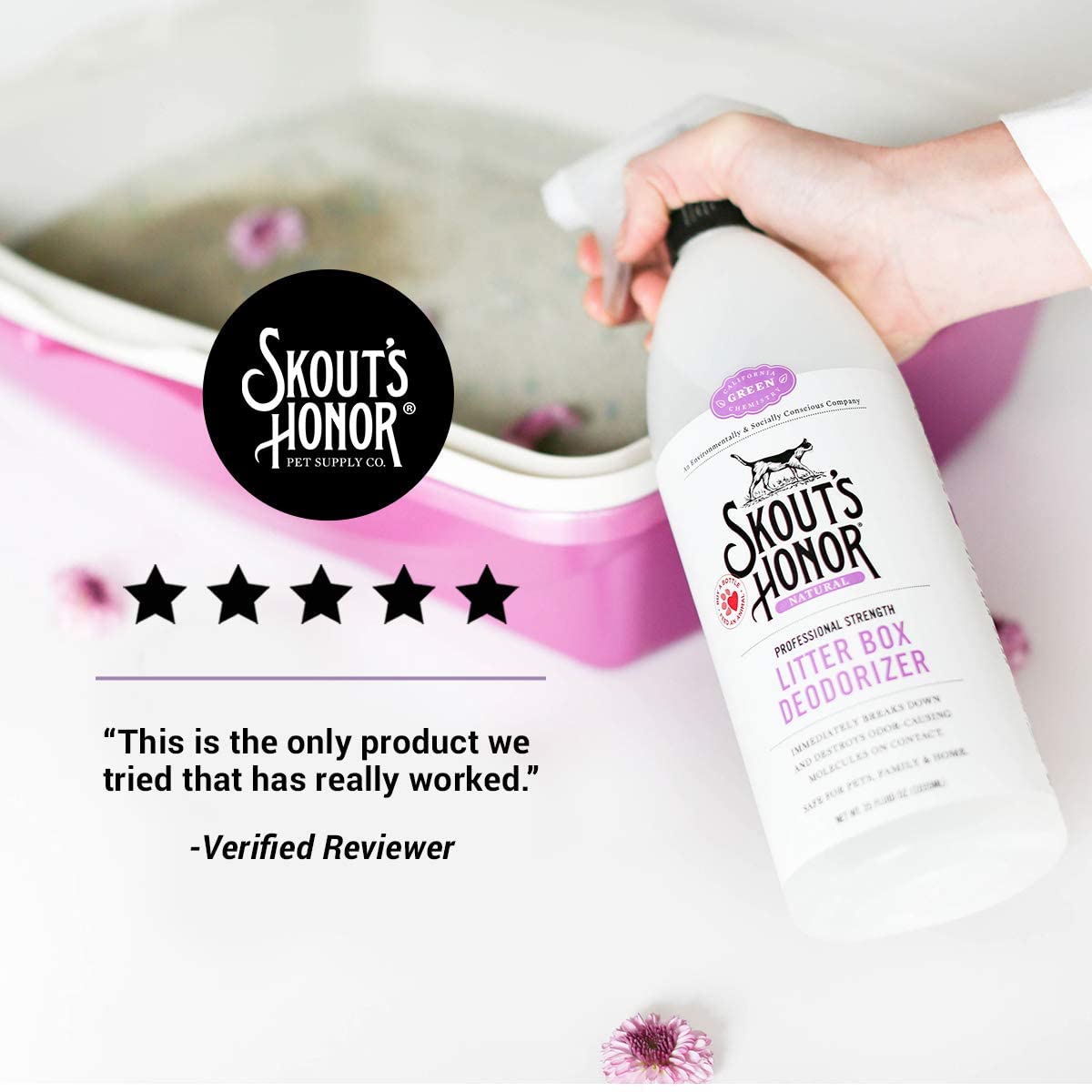 Skout's Honor Professional Strength All-Natural Cat Litter Box Deodorizer - 1035 ml - Heads Up For Tails