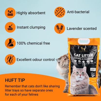 HUFT Cat Litter (Natural & Clumping) - Lavender Scented - 10 kg-2