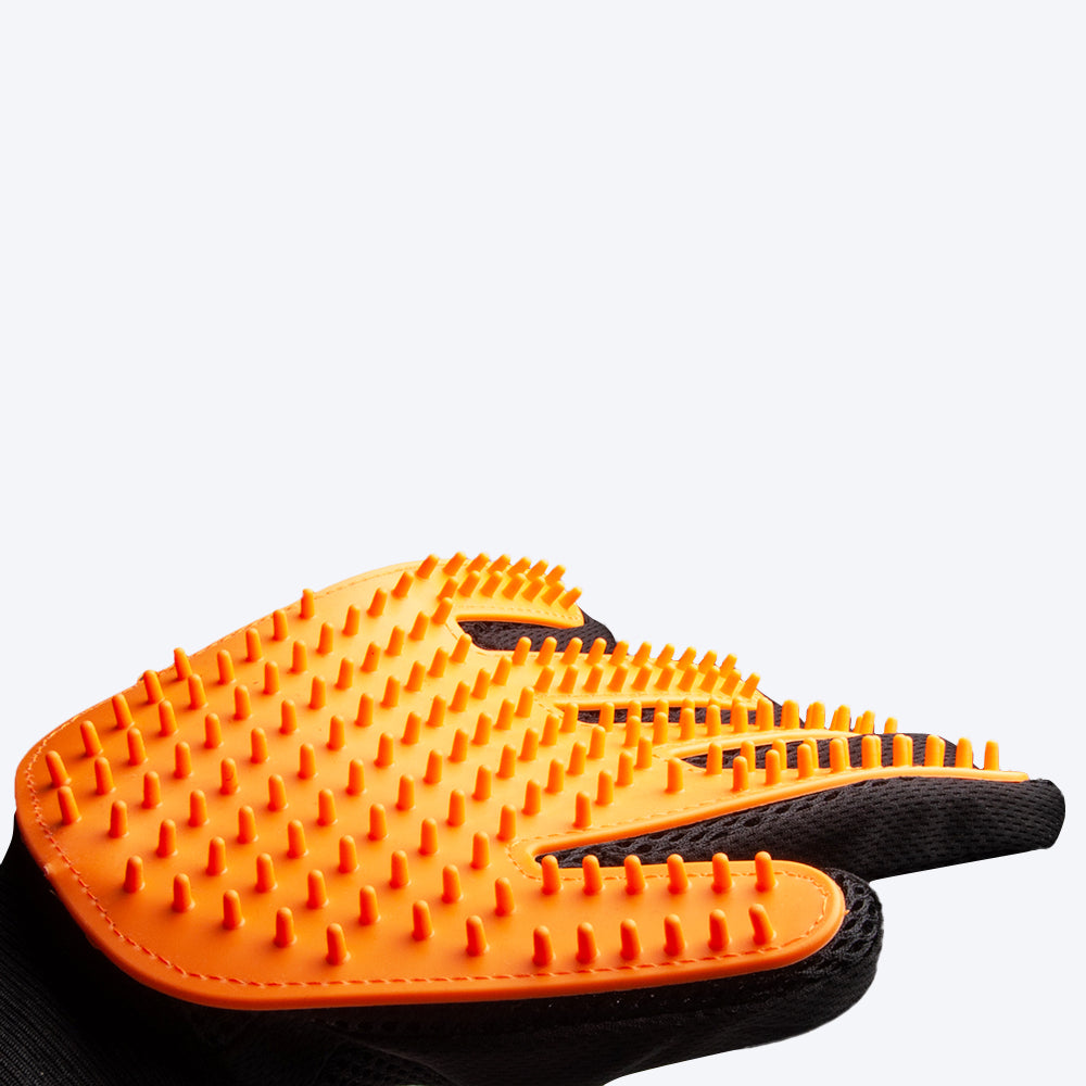 HUFT Pet Grooming Finger Glove - Orange - Heads Up For Tails