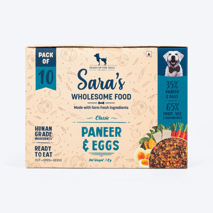 HUFT Sara's Wholesome Food - Classic Paneer And Eggs Dog Food - Heads Up For Tails