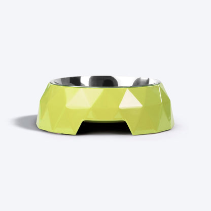 HUFT Diamond Melamine Bowl For Pets (Neon Green) - Heads Up For Tails