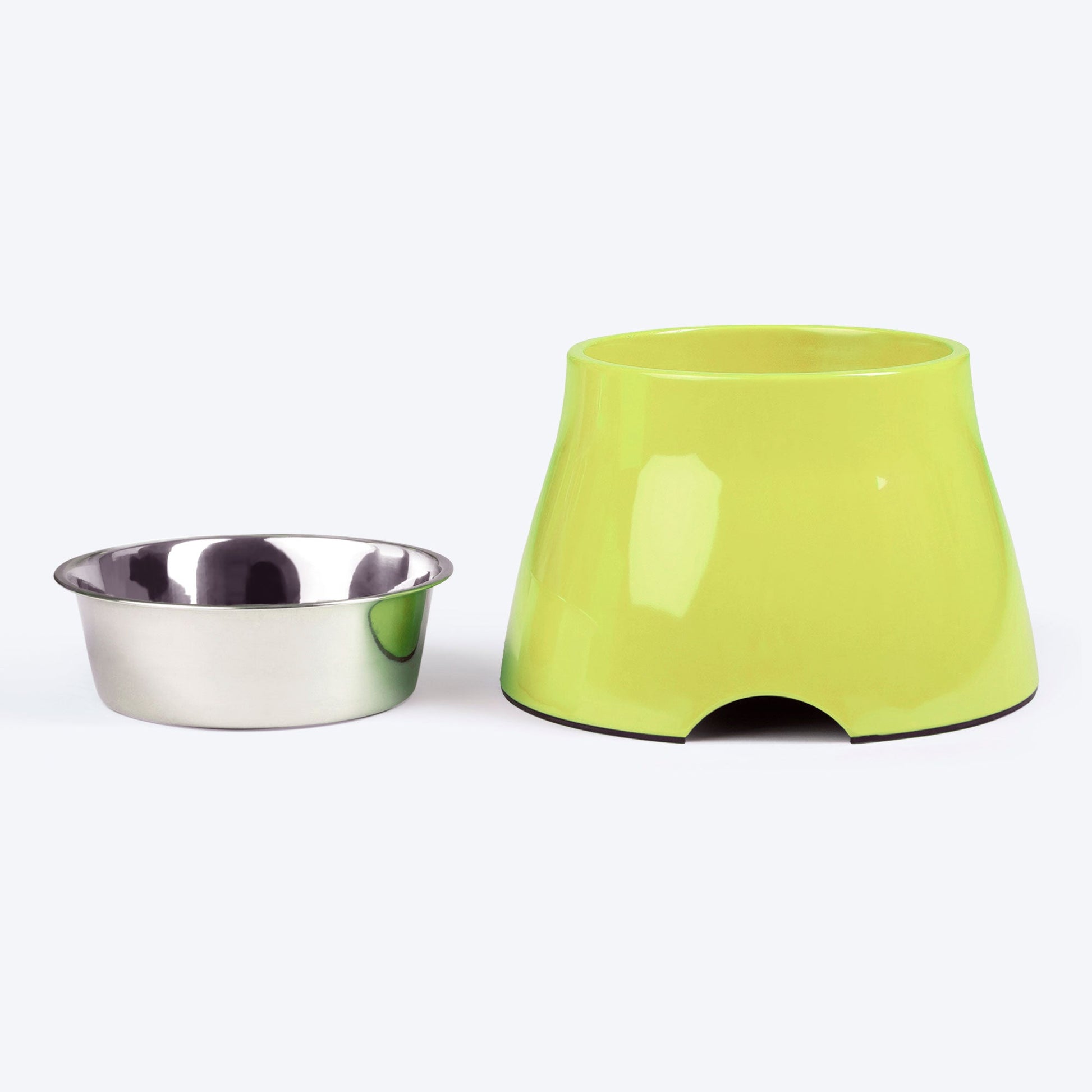 HUFT Elevated Cocker Bowl For Pets (Neon Green) - Heads Up For Tails