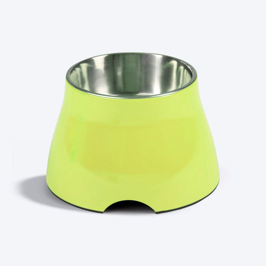 HUFT Elevated Cocker Bowl For Pets (Neon Green) - Heads Up For Tails