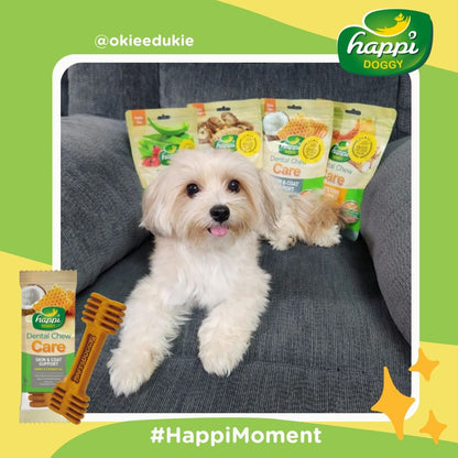 Happi Doggy Vegetarian Dental Chew - (Skin and Coat Support) - Honey & Coconut oil (Singles) - 25 g-4