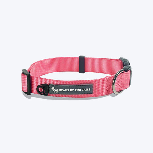 HUFT Essentials Nylon Dog Collar - Dark Pink - Heads Up For Tails