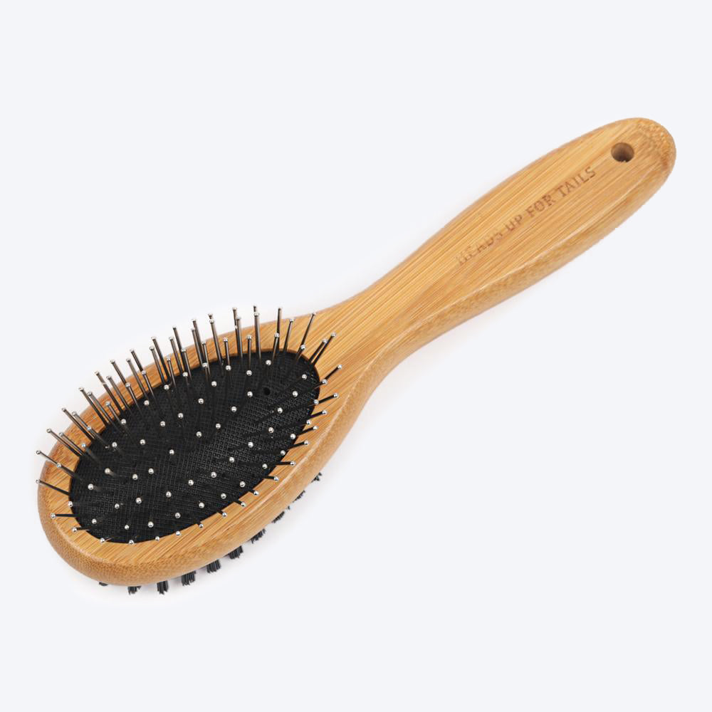 HUFT Bamboo Double Sided Brush for Dogs - Heads Up For Tails