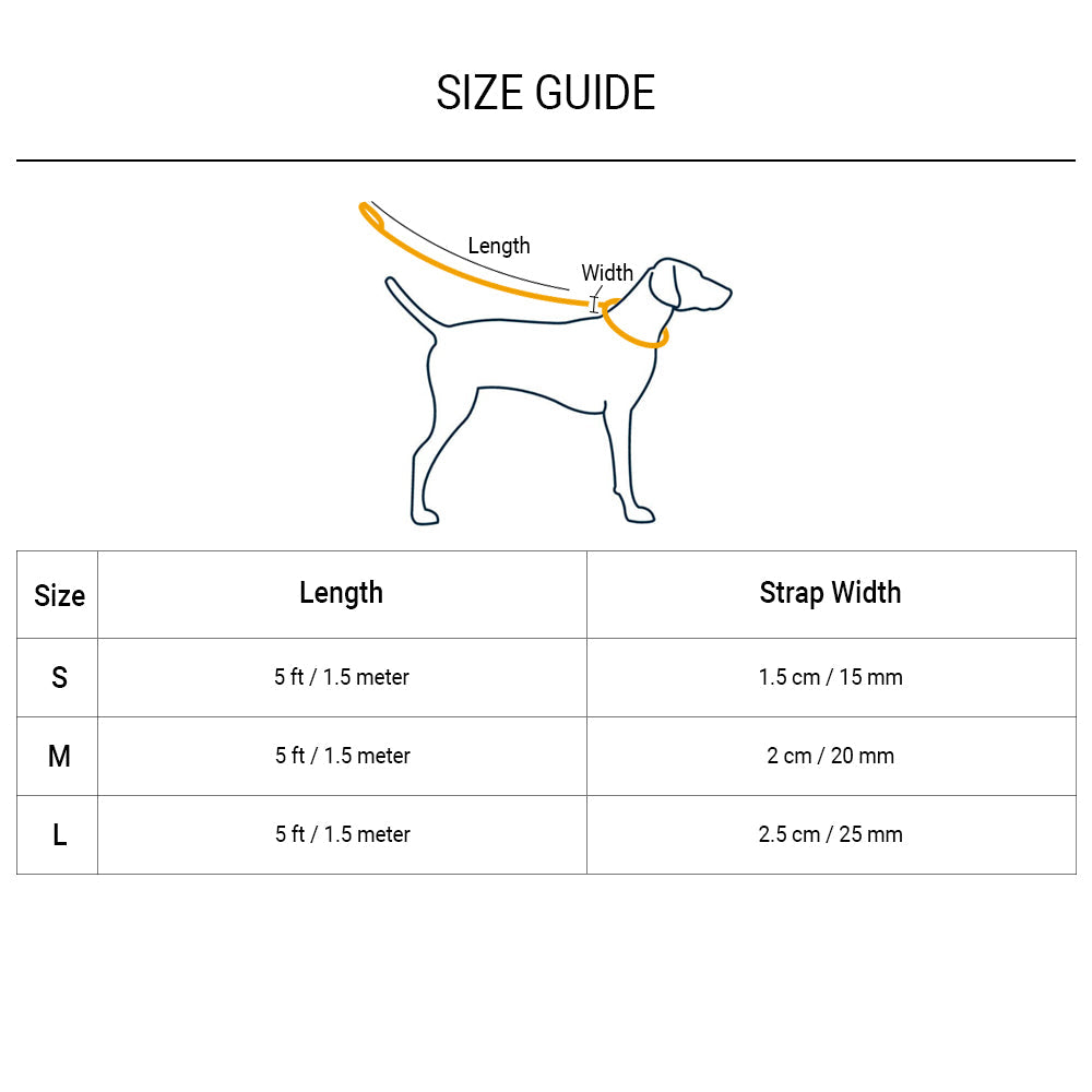 HUFT Essentials Nylon Dog Leash - Orange - 1.5 m (Can be Personalised) - Heads Up For Tails