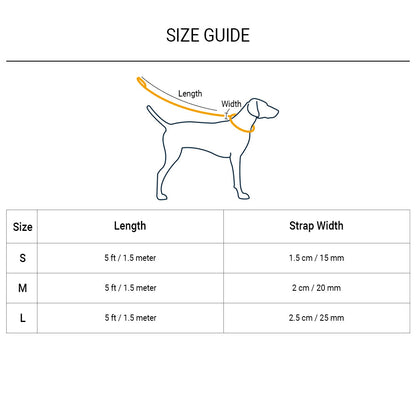 HUFT Essentials Nylon Dog Leash - Orange - 1.5 m (Can be Personalised) - Heads Up For Tails