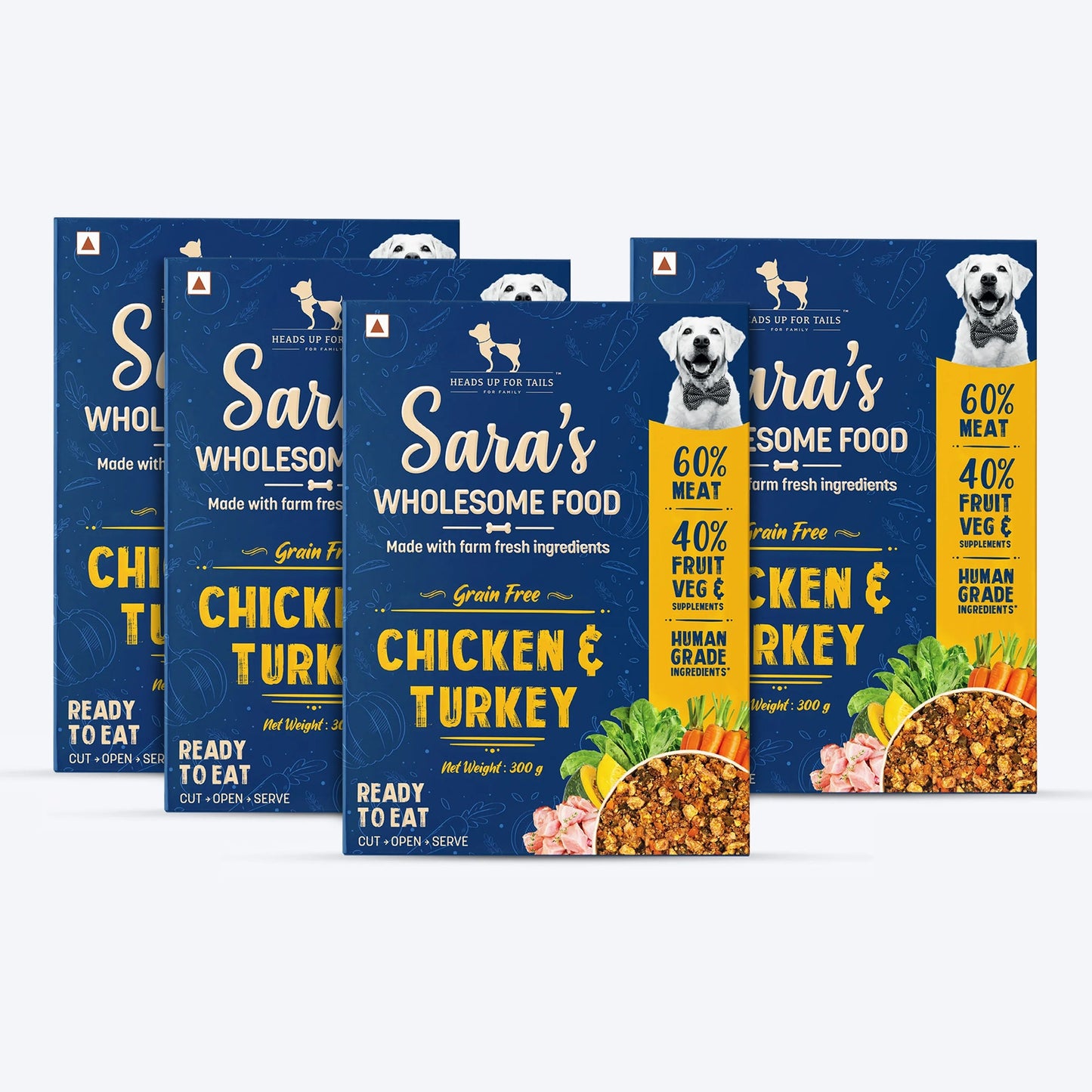 HUFT Sara's Wholesome Food - Grain-Free Chicken And Turkey Dog Food (300gm Pack)