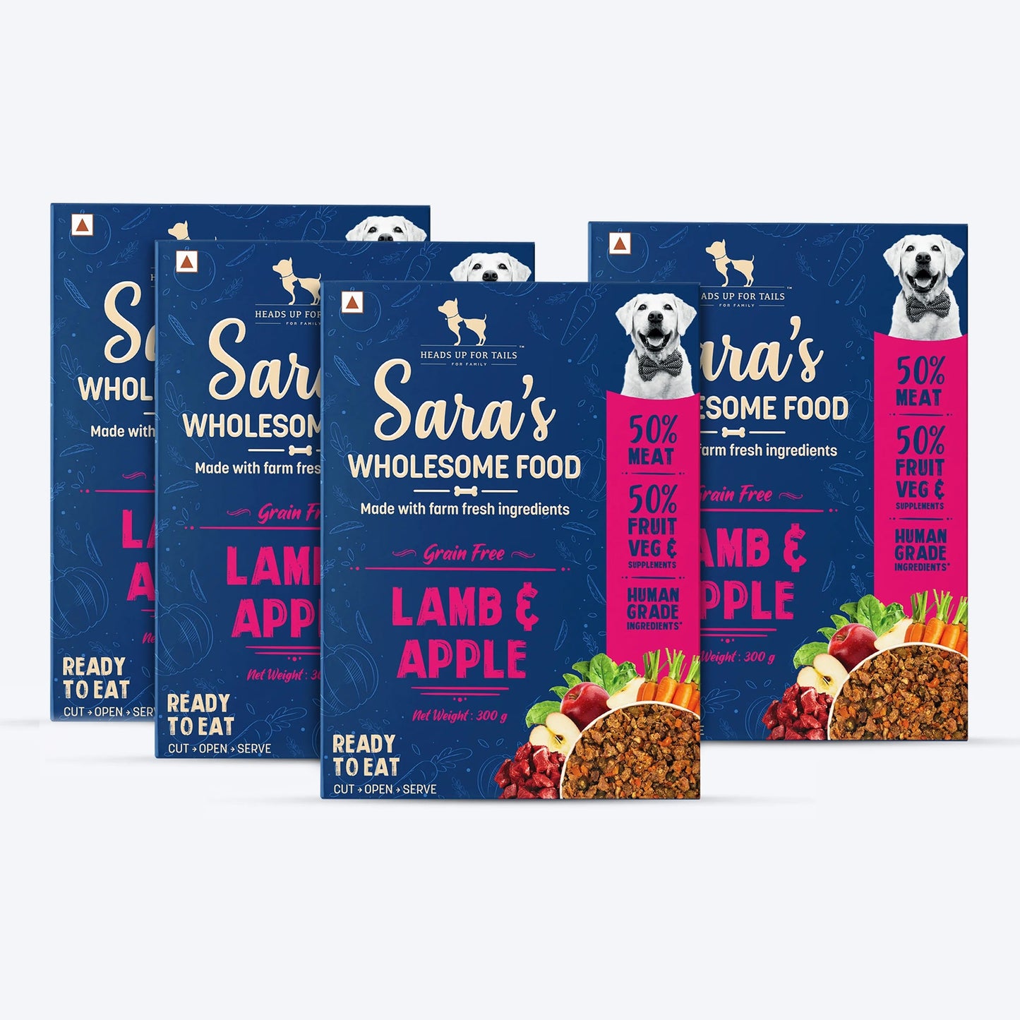HUFT Sara's Wholesome Food - Grain-Free Lamb And Apple Dog Food (300gm Pack)