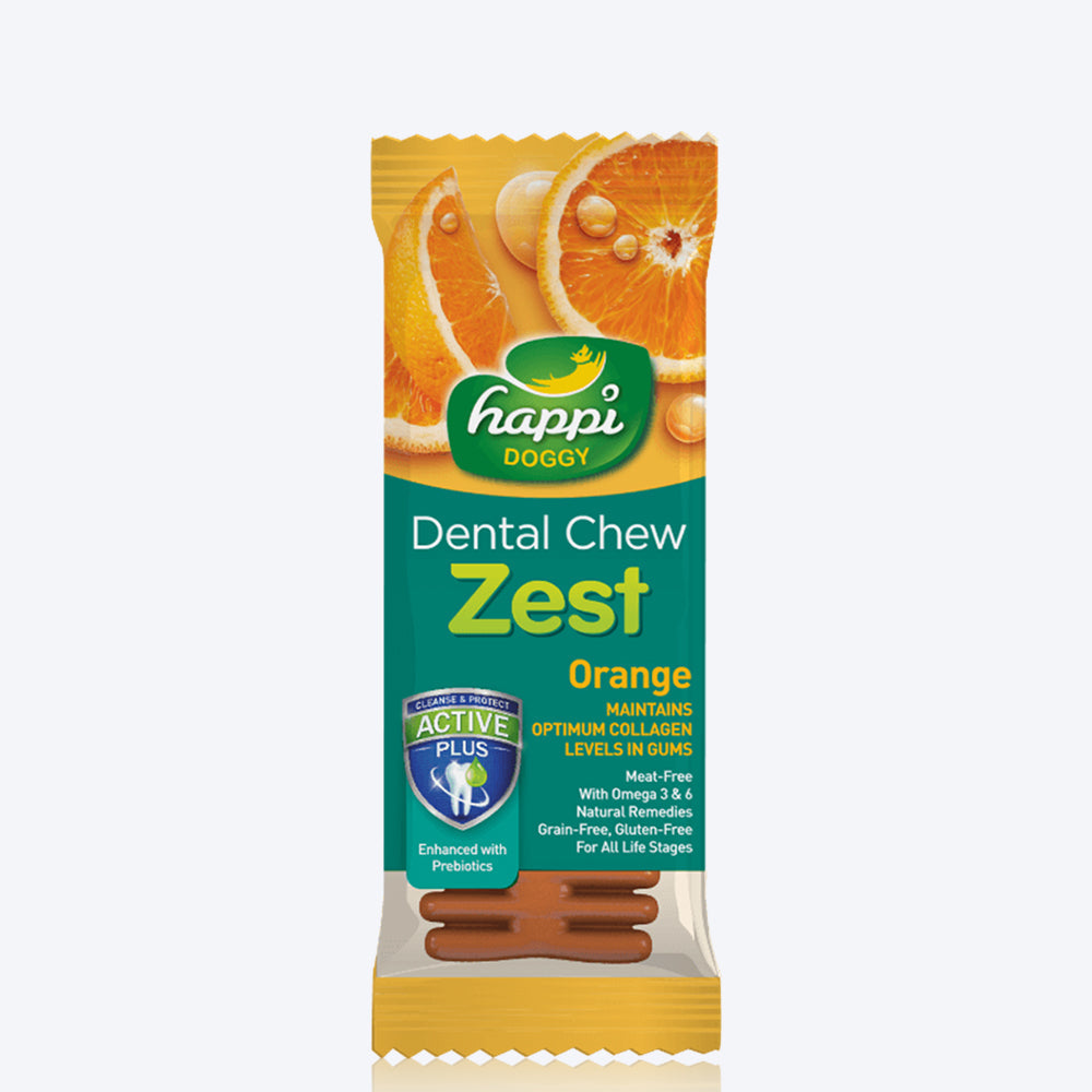 Happi Doggy Vegetarian Dental Chew - Zest - Orange (Singles) - 25 g-2