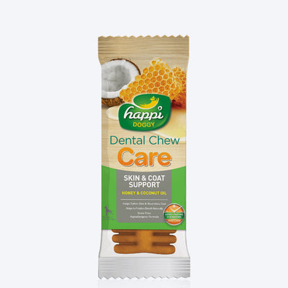 Happi Doggy Vegetarian Dental Chew - (Skin and Coat Support) - Honey & Coconut oil (Singles) - 25 g-2