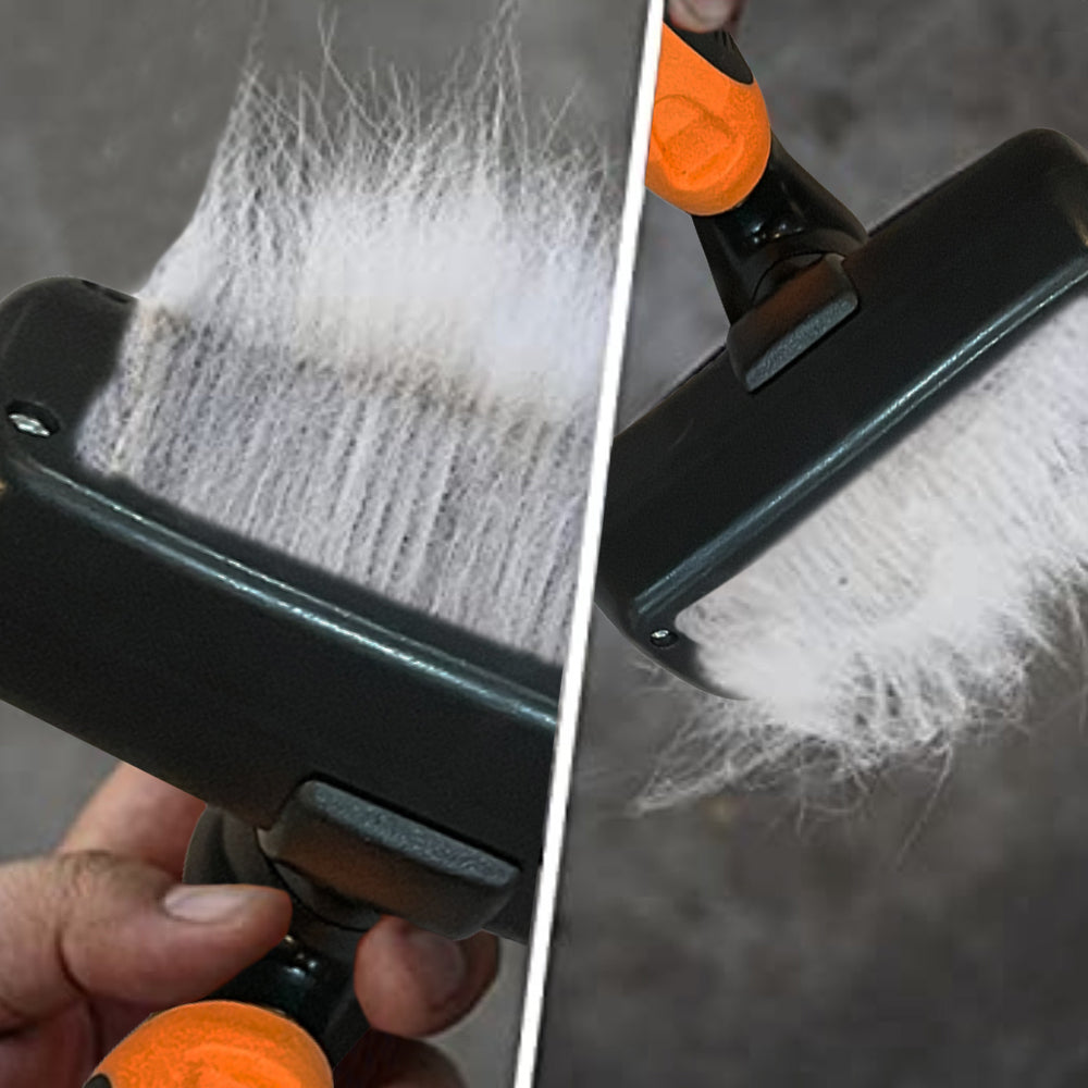 HUFT Self Cleaning Slicker Brush for Dogs - Orange - Heads Up For Tails