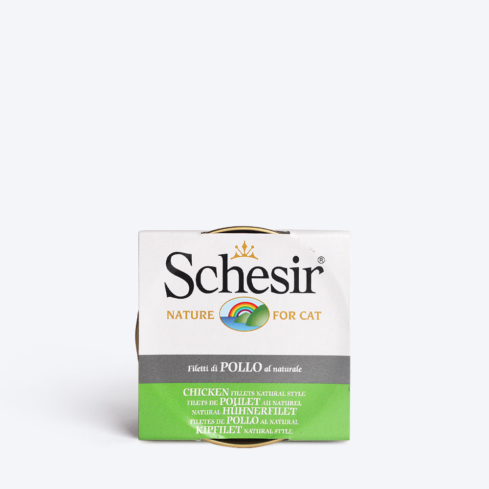 Schesir 57% Chicken Fillets Natural Style Wet Cat Food - 85 g - Heads Up For Tails