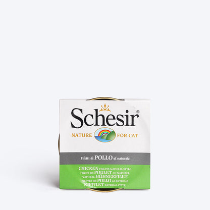 Schesir 57% Chicken Fillets Natural Style Wet Cat Food - 85 g - Heads Up For Tails