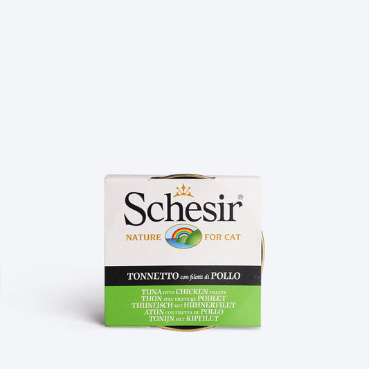 Schesir 51% Tuna With Chicken Fillets Wet Cat Food - 85 g - Heads Up For Tails