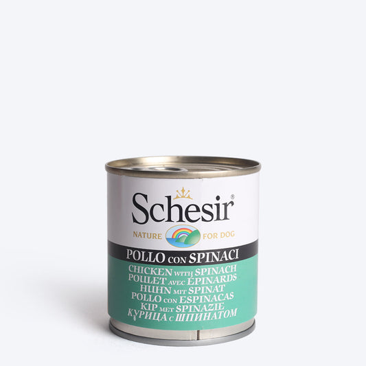 Schesir Canned Chicken with Spinach Wet Dog Food - 285 g - Heads Up For Tails