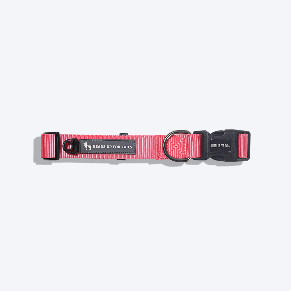 HUFT Essentials Nylon Dog Collar - Dark Pink - Heads Up For Tails