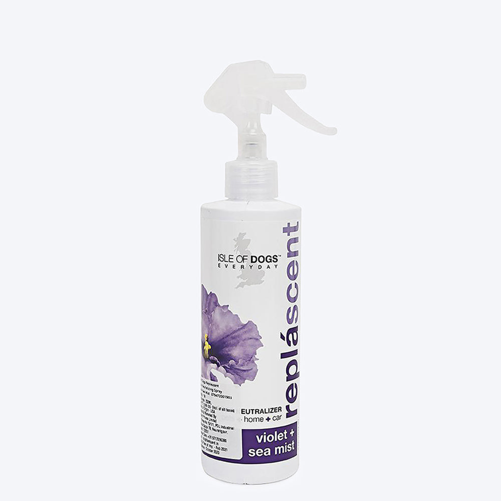 Isle of Dogs Replascent Odour Neutralizing Spray for Dogs- Violet + Sea Mist - 237 ml - Heads Up For Tails