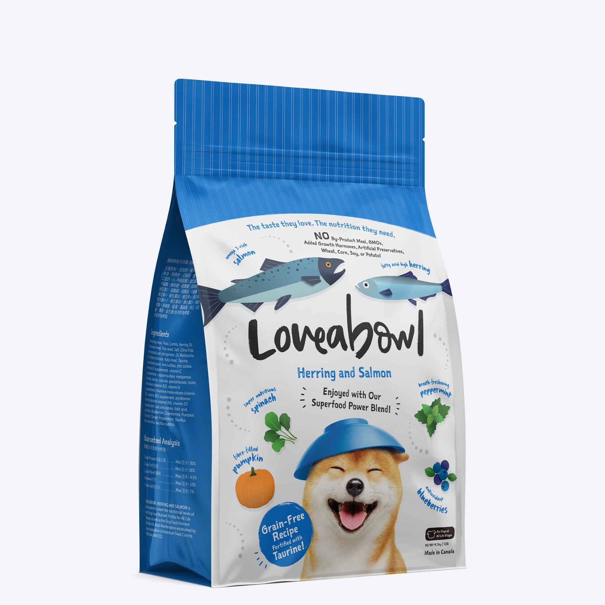 Loveabowl Grain Free Herring & Salmon Dog Dry Food - Heads Up For Tails