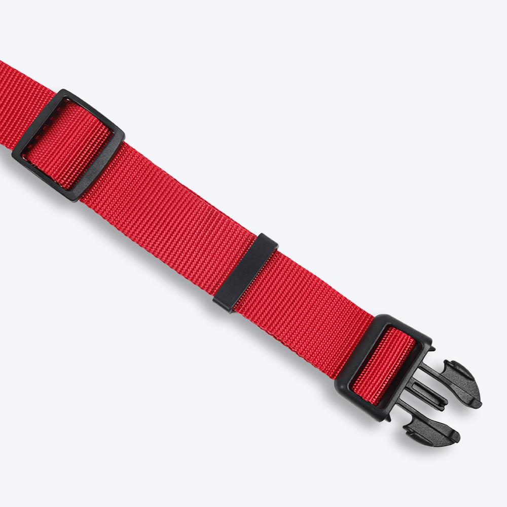 HUFT Essentials Nylon Dog Collar - Red (Can be Personalised) - Heads Up For Tails