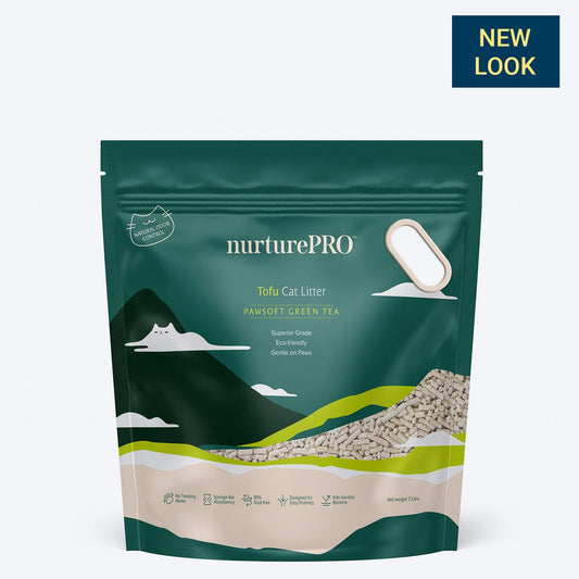 Nurture Pro Tofu Cat Litter Green Tea (Flushable & Lasts 4 Weeks) - 2.75 kg - Heads Up For Tails