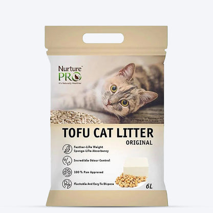 Nurture Pro Tofu Cat Litter Original (Flushable & Lasts 4 Weeks) - 2.75 kg - Heads Up For Tails