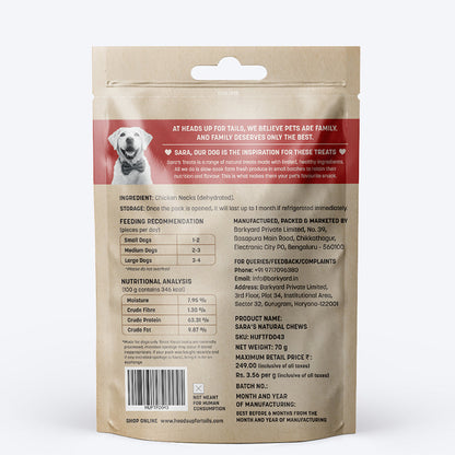 Sara's Dehydrated Chicken Neck - 70 g - Heads Up For Tails
