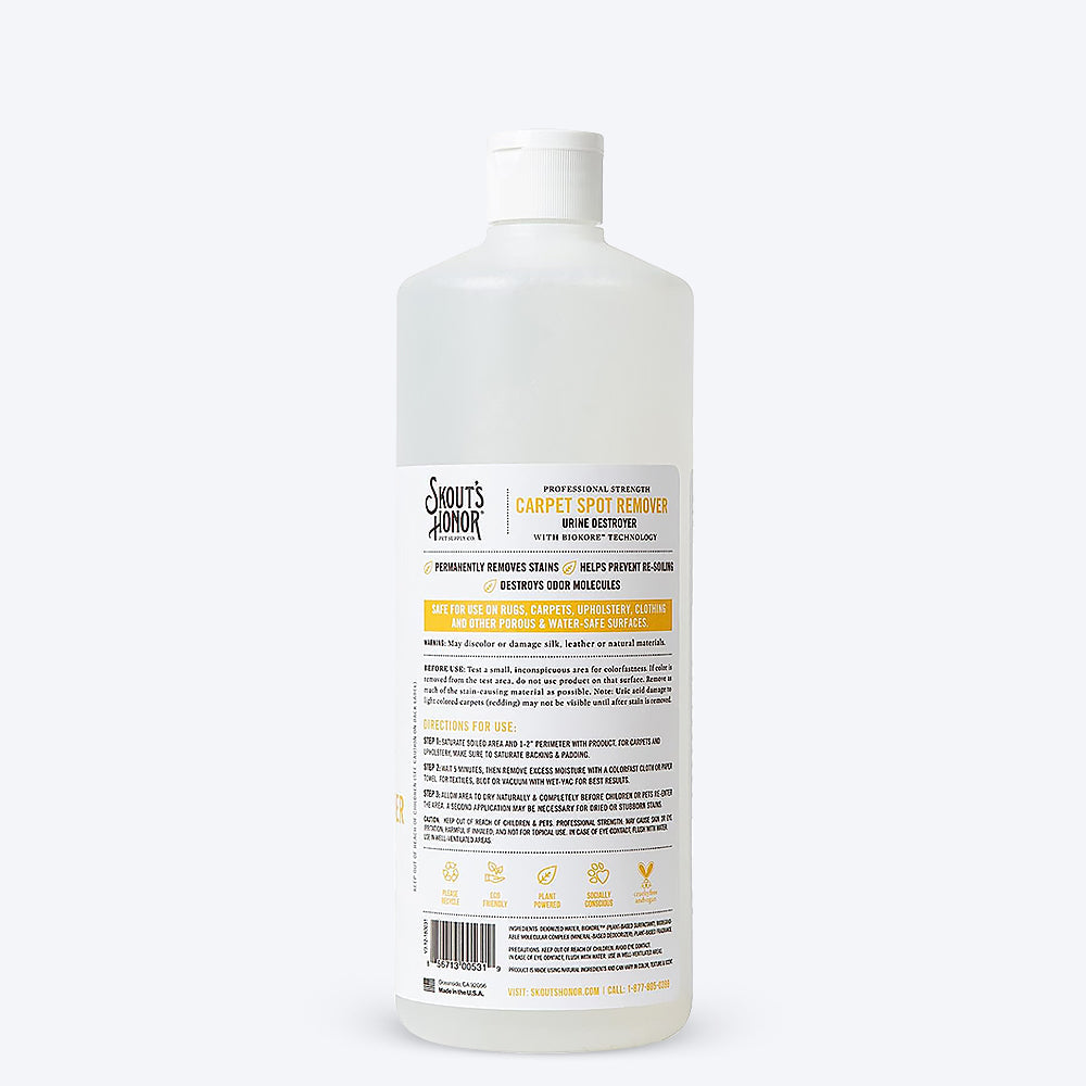 Skout's Honor Urine Destroyer Carpet Pad Penetrator for Dogs & Cats - 946 ml - Heads Up For Tails