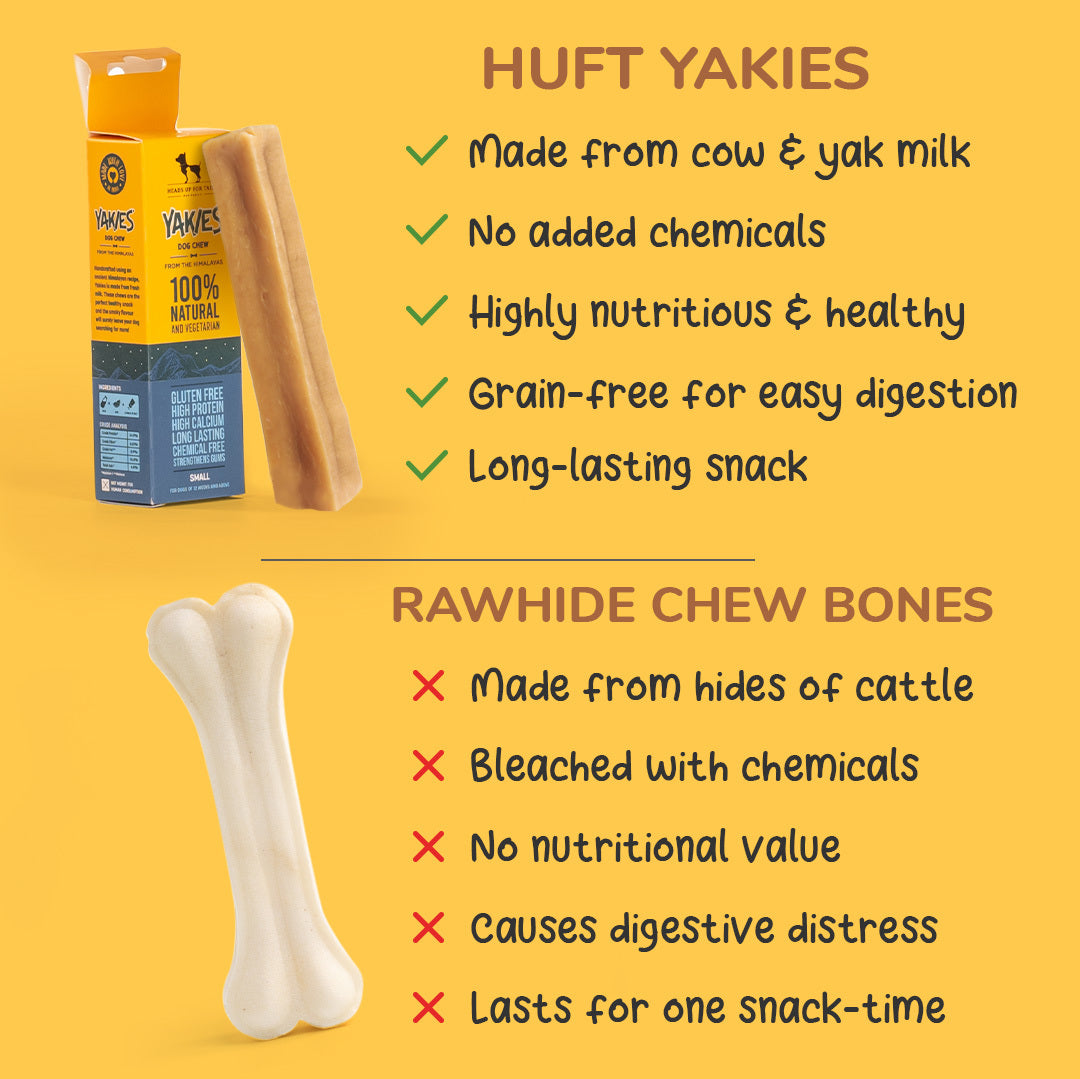 HUFT Yakies Vegetarian Natural Chew Bone - Heads Up For Tails